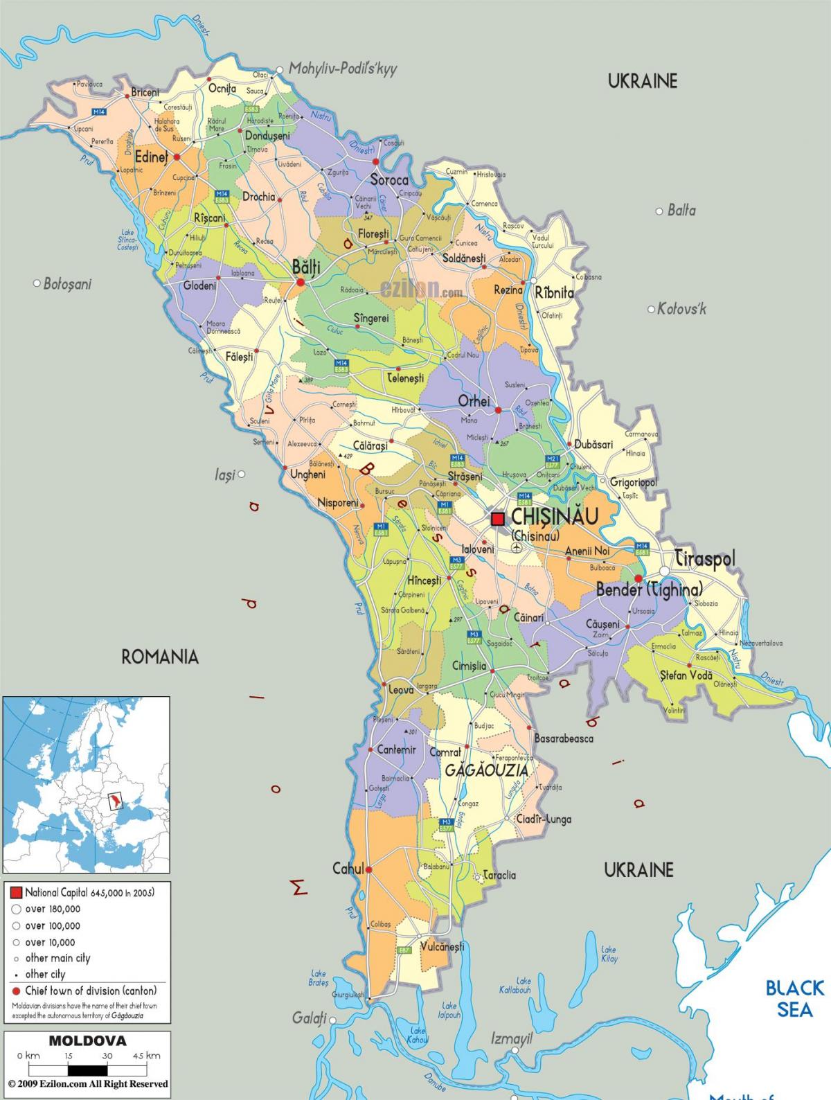 beltsy Moldavia mapa