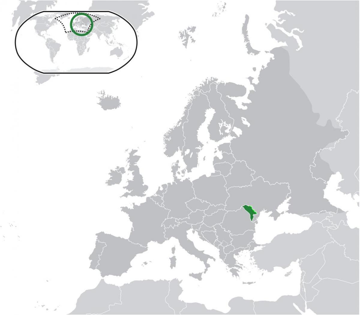 Moldavia localización no mapa do mundo
